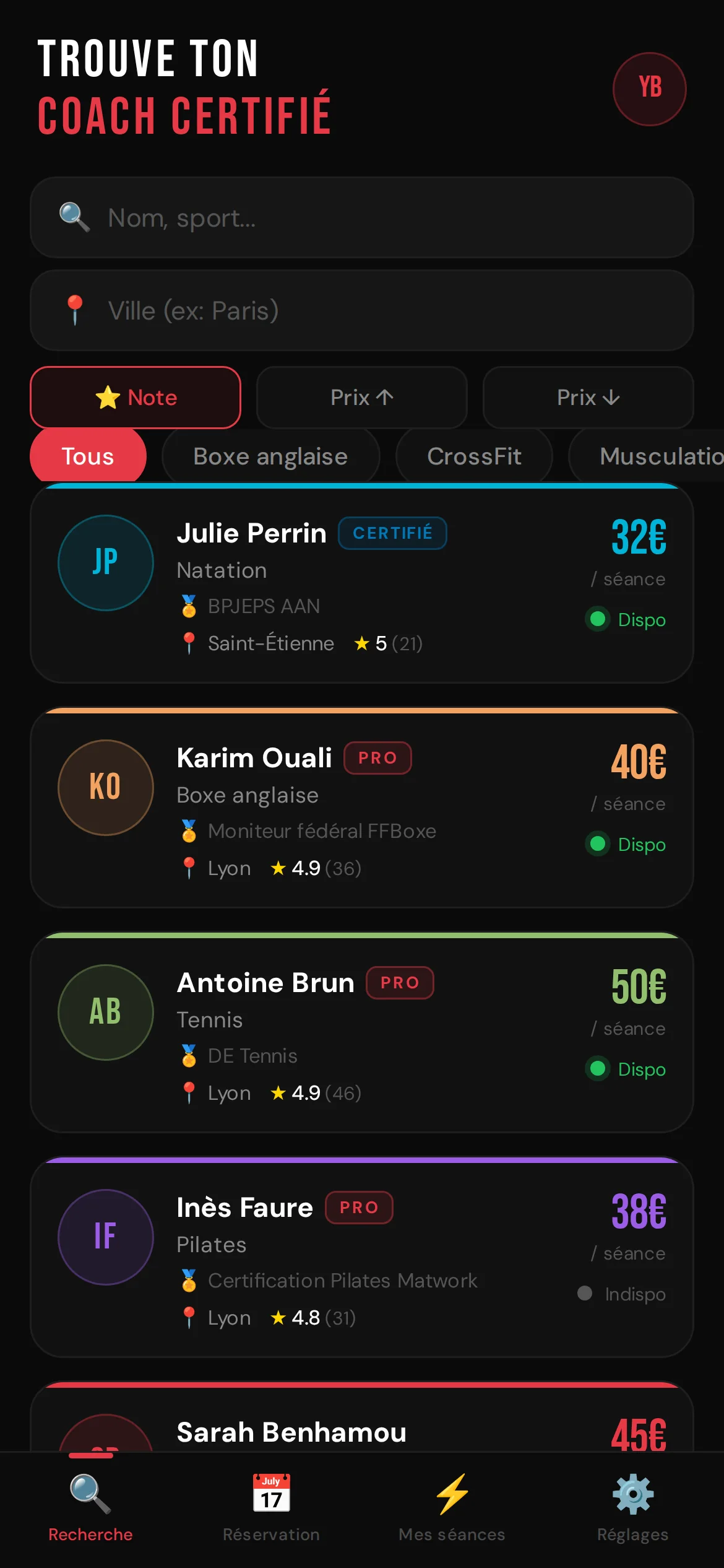 CoachMe — Trouver son coach