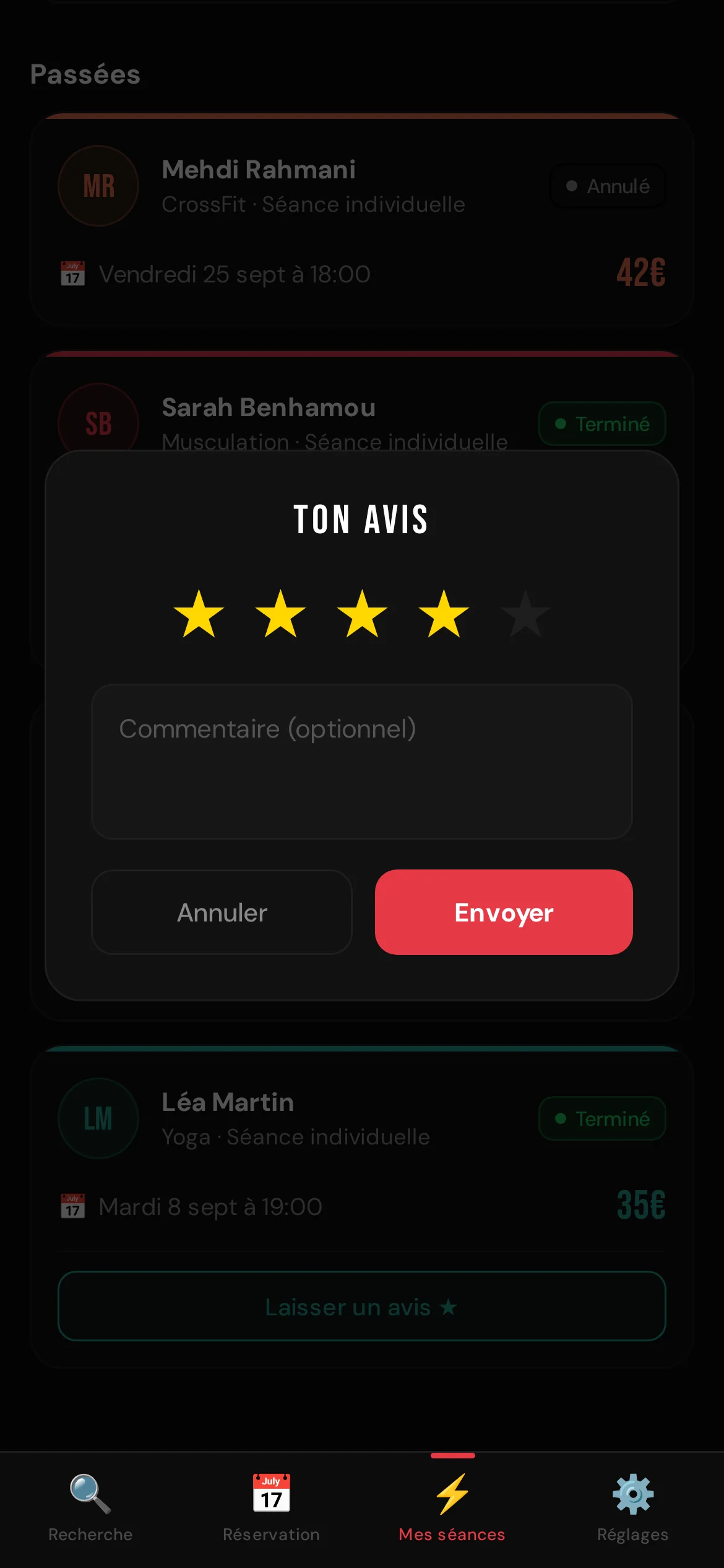 CoachMe — Laisser un avis