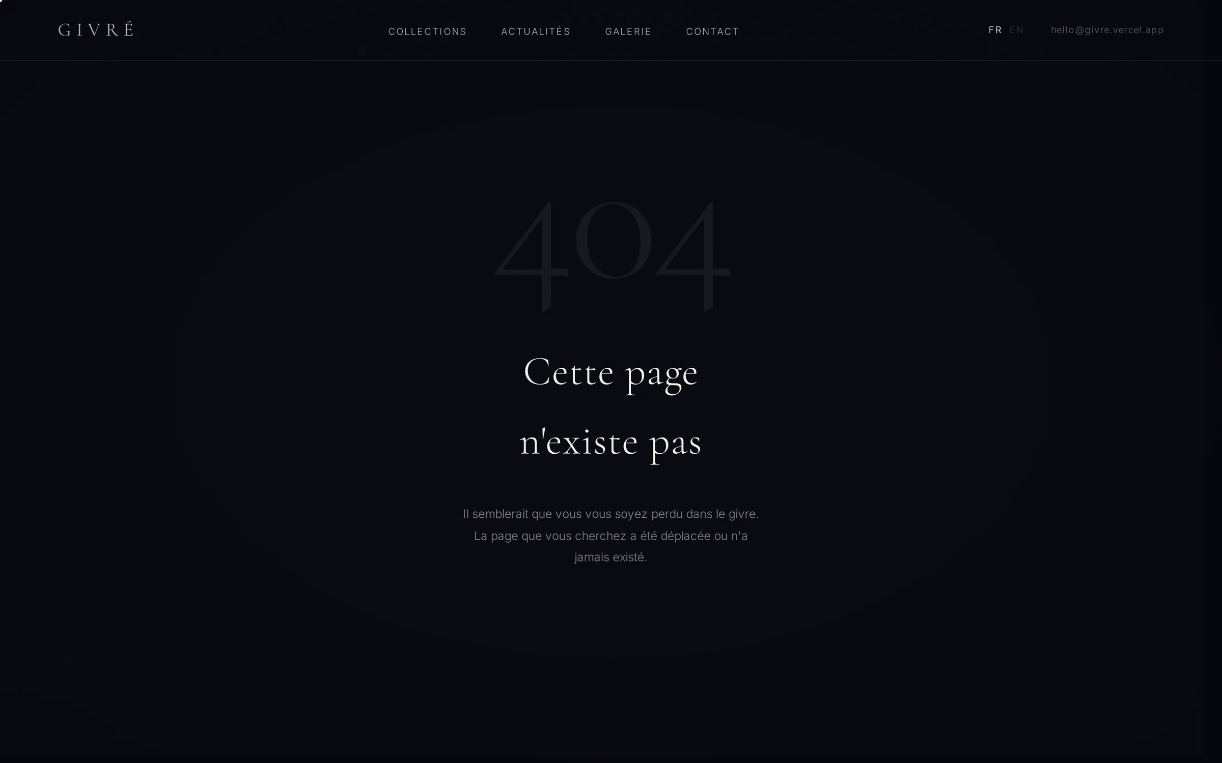 GIVRÉ — Même une 404 soignée